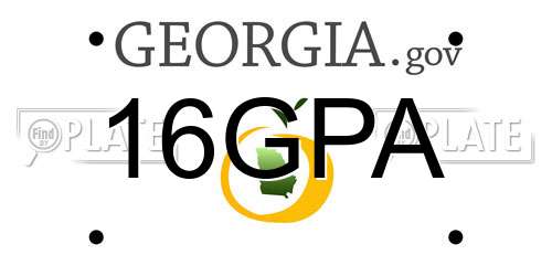 16GPA Georgia License Plate