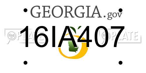 16IA407 Georgia License Plate