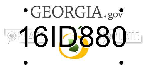 16ID880 Georgia License Plate