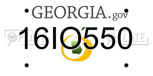 16IO550 Georgia License Plate