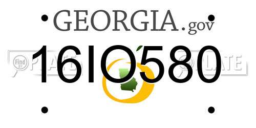 16IO580 Georgia License Plate