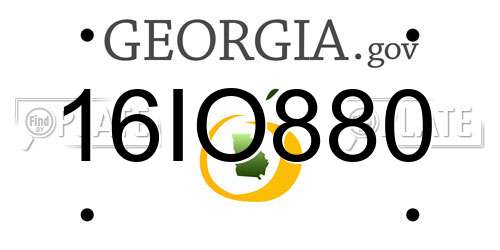 16IO880 Georgia License Plate