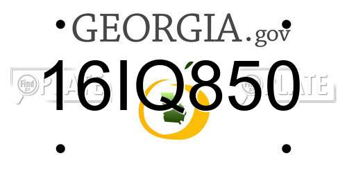 16IQ850 Georgia License Plate