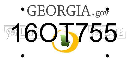 16OT755 Georgia License Plate