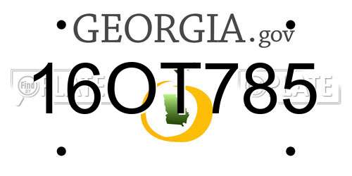 16OT785 Georgia License Plate