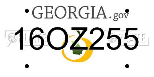 16OZ255 Georgia License Plate