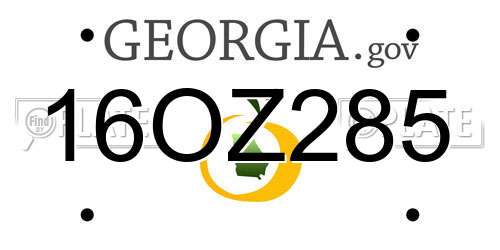 16OZ285 Georgia License Plate