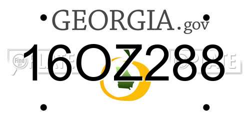 16OZ288 Georgia License Plate