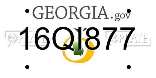16QI877 Georgia License Plate