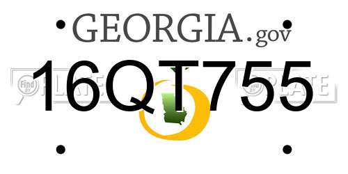 16QT755 Georgia License Plate
