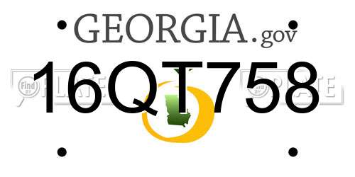 16QT758 Georgia License Plate
