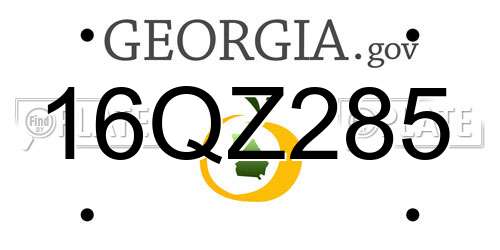 16QZ285 Georgia License Plate