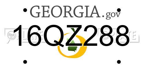 16QZ288 Georgia License Plate