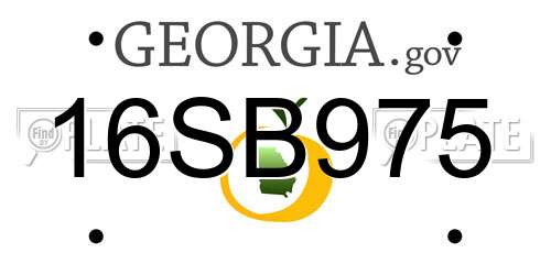 16SB975 Georgia License Plate