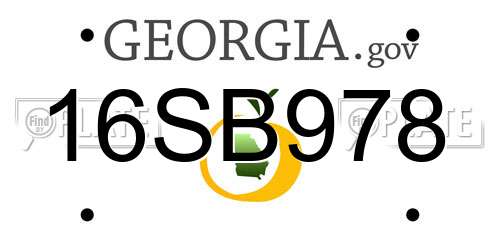 16SB978 Georgia License Plate