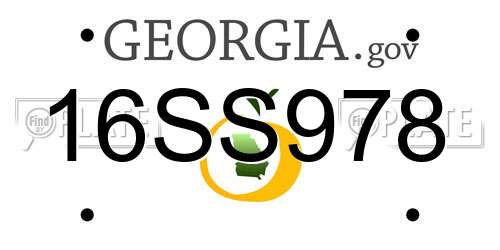 16SS978 Georgia License Plate