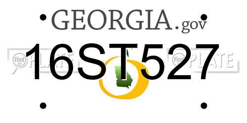 16ST527 Georgia License Plate