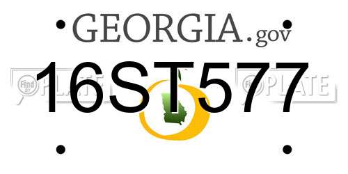 16ST577 Georgia License Plate