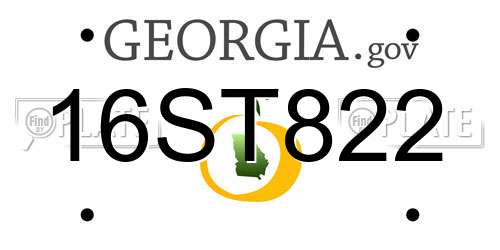 16ST822 Georgia License Plate