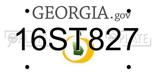 16ST827 Georgia License Plate