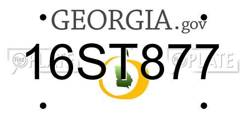 16ST877 Georgia License Plate