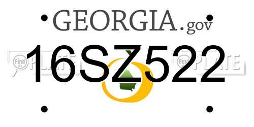16SZ522 Georgia License Plate