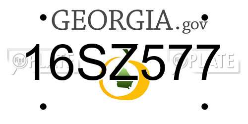 16SZ577 Georgia License Plate