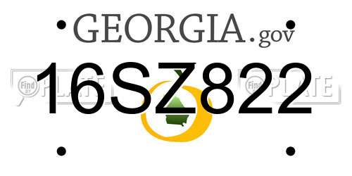 16SZ822 Georgia License Plate