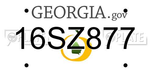 16SZ877 Georgia License Plate