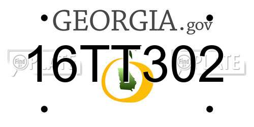 16TT302 Georgia License Plate