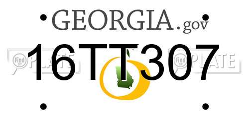 16TT307 Georgia License Plate