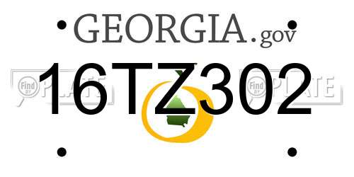 16TZ302 Georgia License Plate