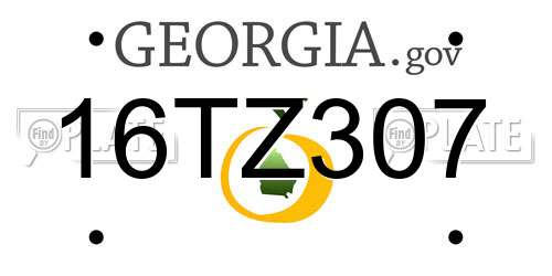 16TZ307 Georgia License Plate