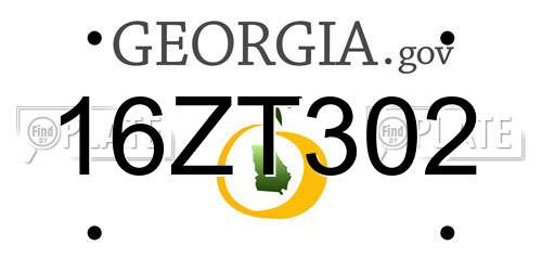 16ZT302 Georgia License Plate