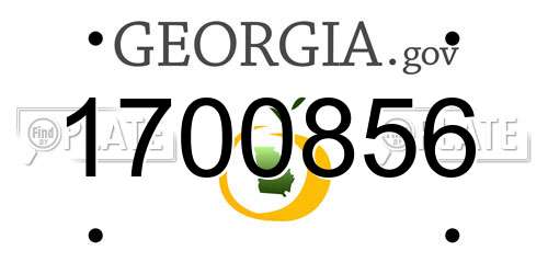 1700856 Georgia License Plate