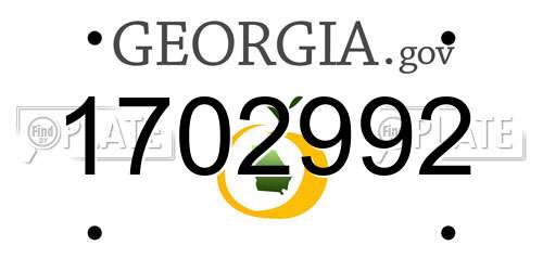 1702992 Georgia License Plate