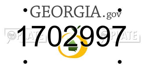 1702997 Georgia License Plate