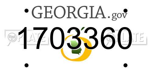 1703360 Georgia License Plate