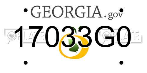 17033G0 Georgia License Plate