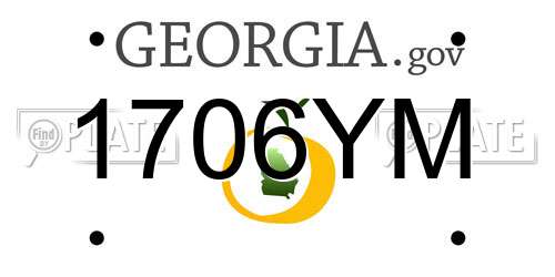 1706YM Georgia License Plate