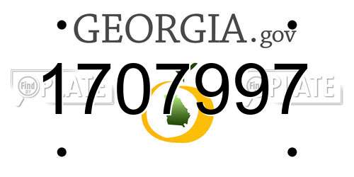 1707997 Georgia License Plate