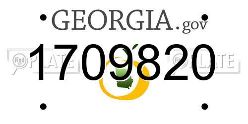 1709820 Georgia License Plate