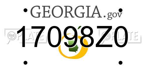 17098Z0 Georgia License Plate