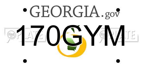170GYM Georgia License Plate