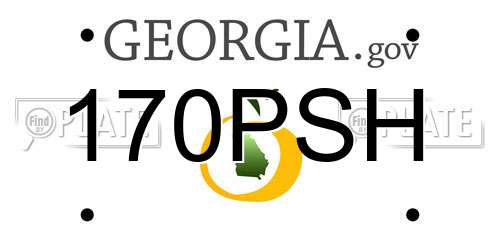 170PSH Georgia License Plate