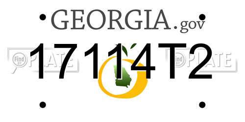 17114T2 Georgia License Plate