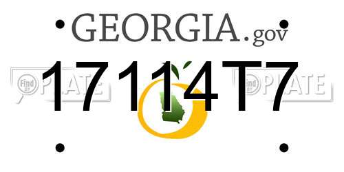 17114T7 Georgia License Plate