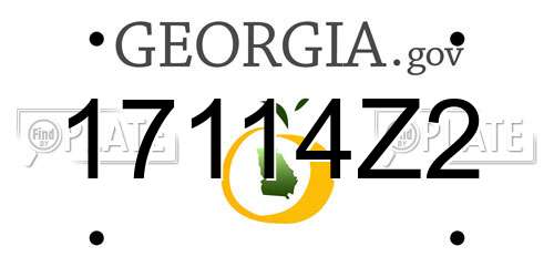 17114Z2 Georgia License Plate