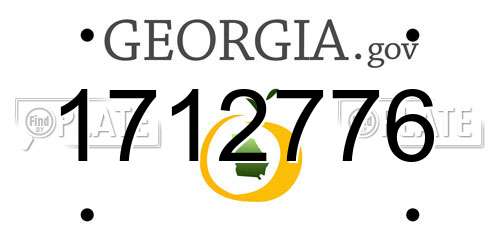 1712776 Georgia License Plate