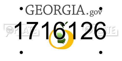 1716126 Georgia License Plate